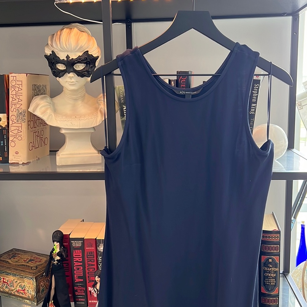 Armani Exchange Maxi Tank Dress, Navy Blue